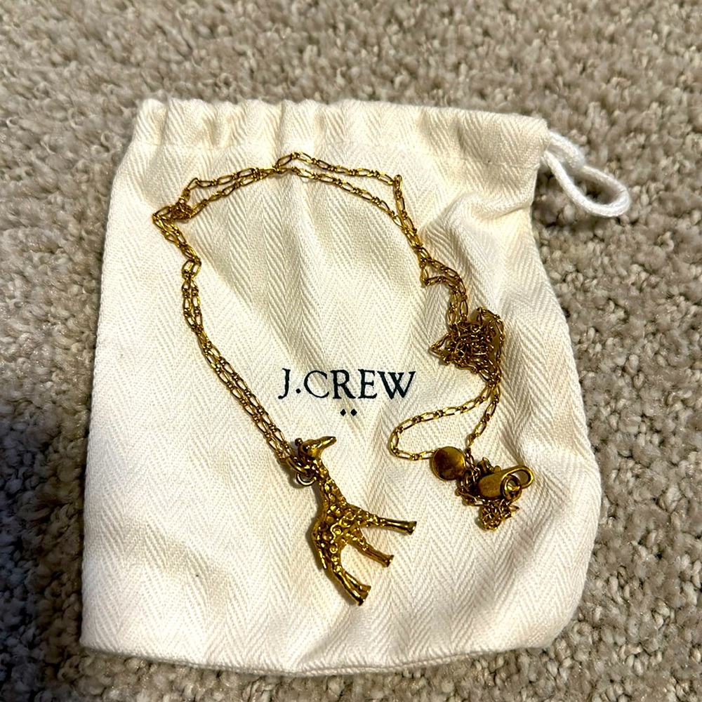 J.Crew giraffe pendant necklace in gold